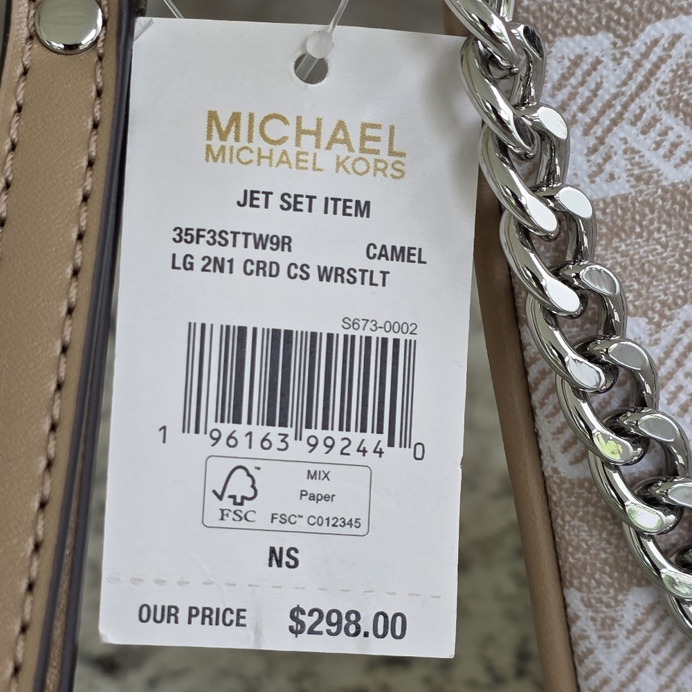 Michael Kors Jet Set Logo Large 2 In 1 Card Case Wristlet - Picture 7 of 7